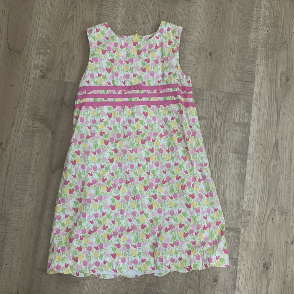 Lilly Pulitzer Pink and Green Sundress Sleeveless Scoop Neck
